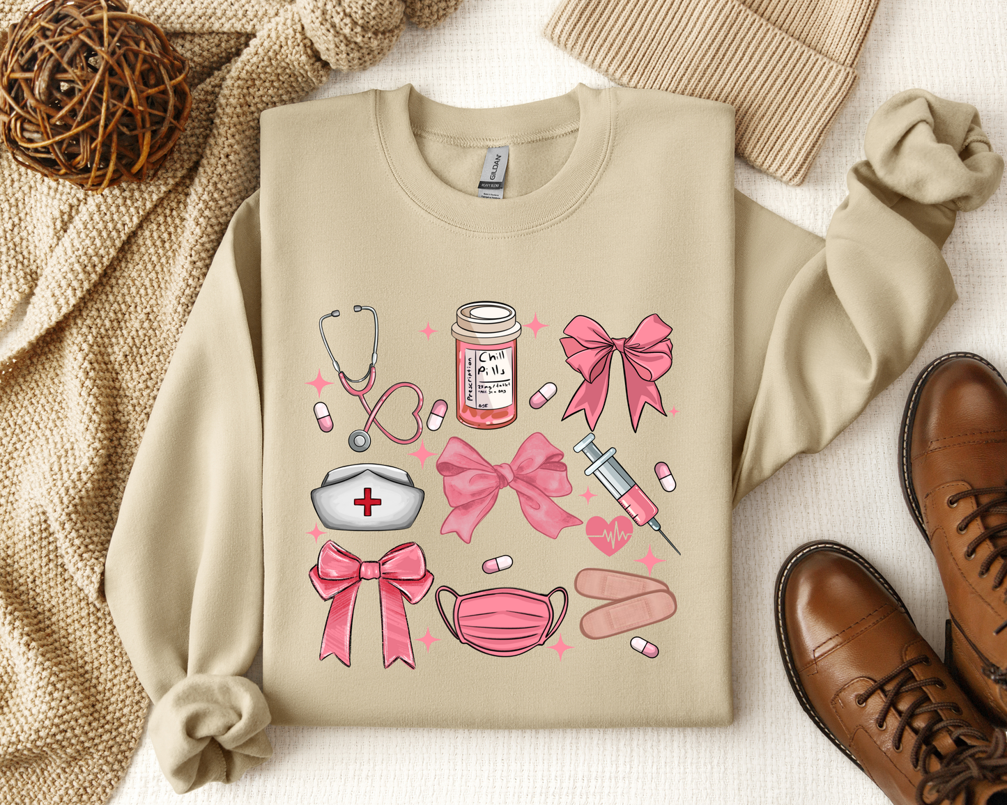 Bows Before Bros (Nurse Edition) Crewneck