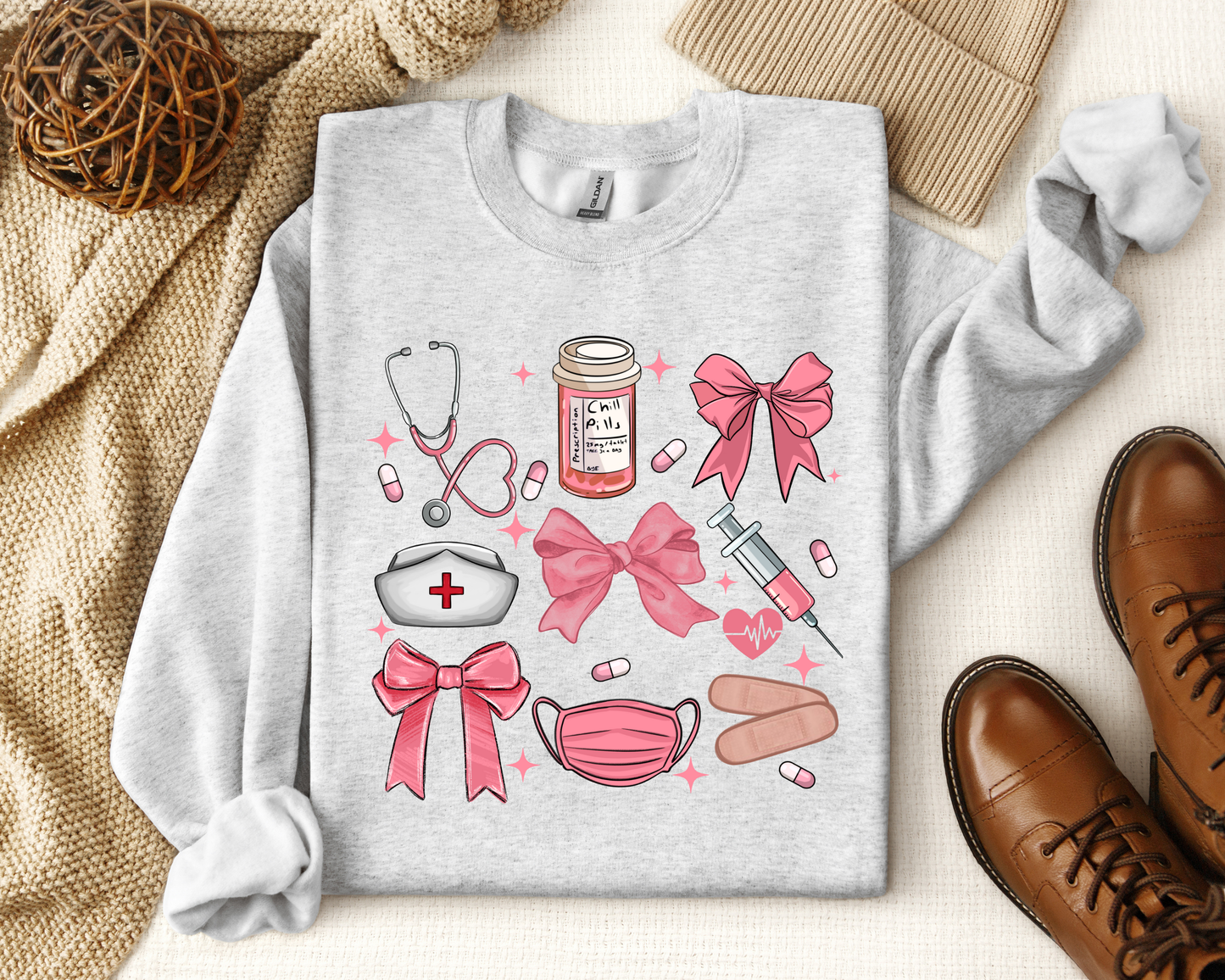 Bows Before Bros (Nurse Edition) Crewneck