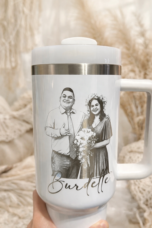 2-sided Laser Engraved Portrait 40oz Tumbler