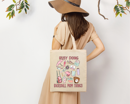 Busy Doing Baseball Mom Things Tote Bag