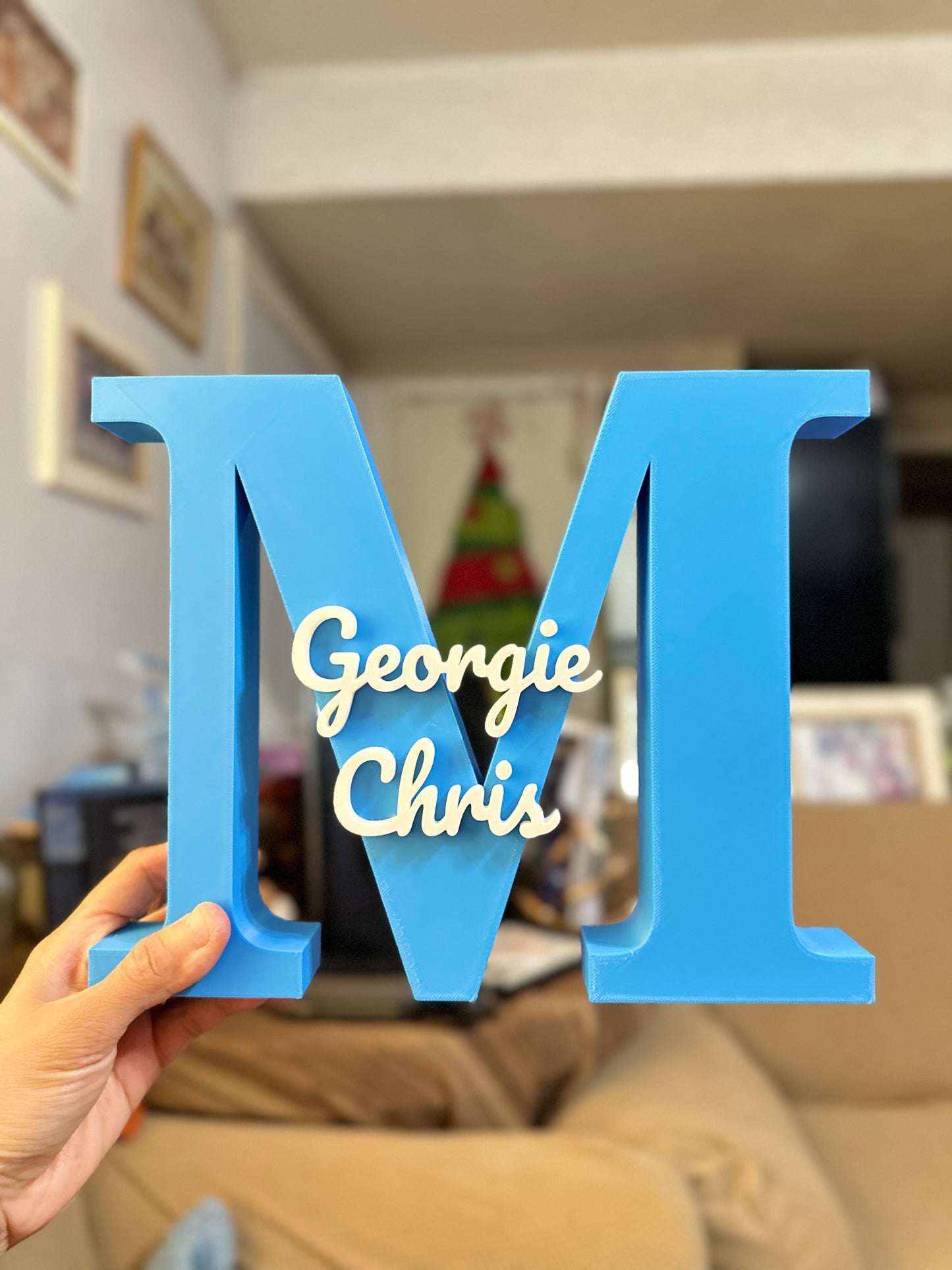 Personalized 3D Printed Name Sign | Custom Initial Name Decor