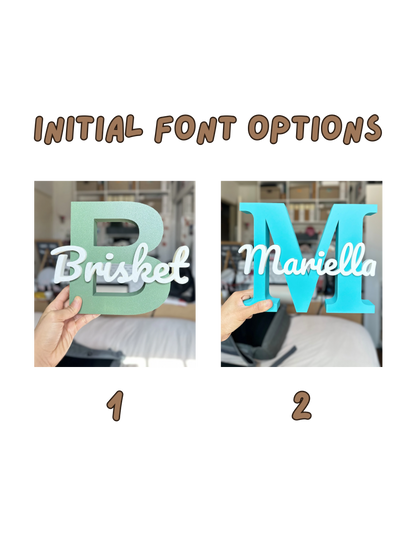 Personalized 3D Printed Name Sign | Custom Initial Name Decor