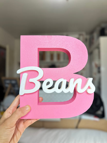 Personalized 3D Printed Name Sign | Custom Initial Name Decor