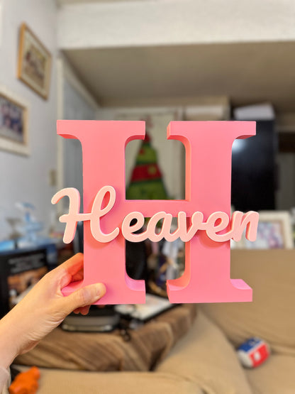 Personalized 3D Printed Name Sign | Custom Initial Name Decor