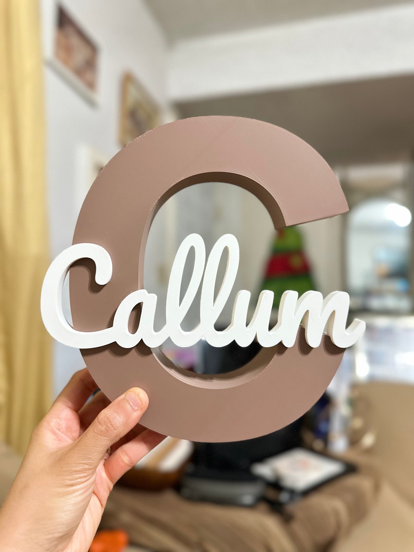Personalized 3D Printed Name Sign | Custom Initial Name Decor