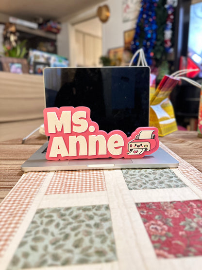 Custom Icon Desk Name Sign