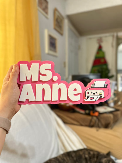 Custom Icon Desk Name Sign